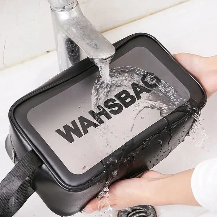2 PCS Frosted Translucent Waterproof Storage Bag Cosmetic Bag Swimming Bag Wash Bag White M 2 Handles