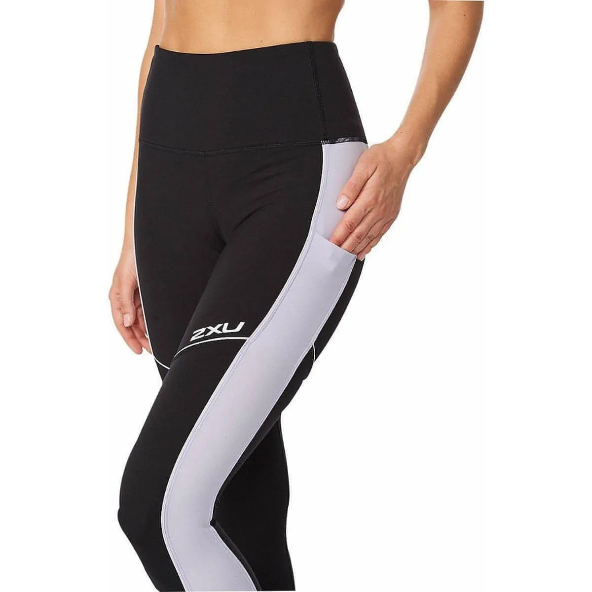 2XU Form Pop Seam Hi-Rise Compression Womens Long Running Tights - Black