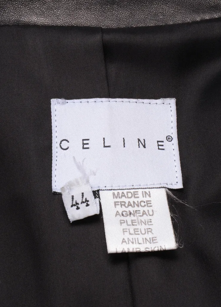 Black Leather Double Breasted Trench Coat