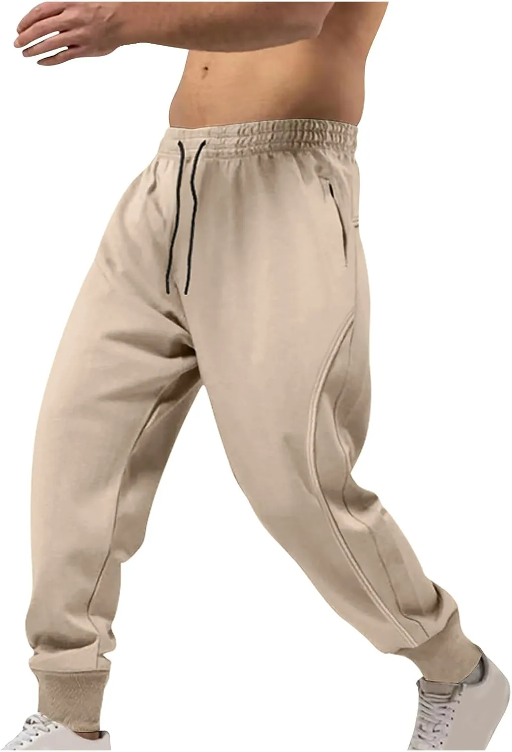 Casual Baggy Athletic Sweatpants for Men Elastic Waist Stretch Workout Pants Breathable Drawstring Joggers