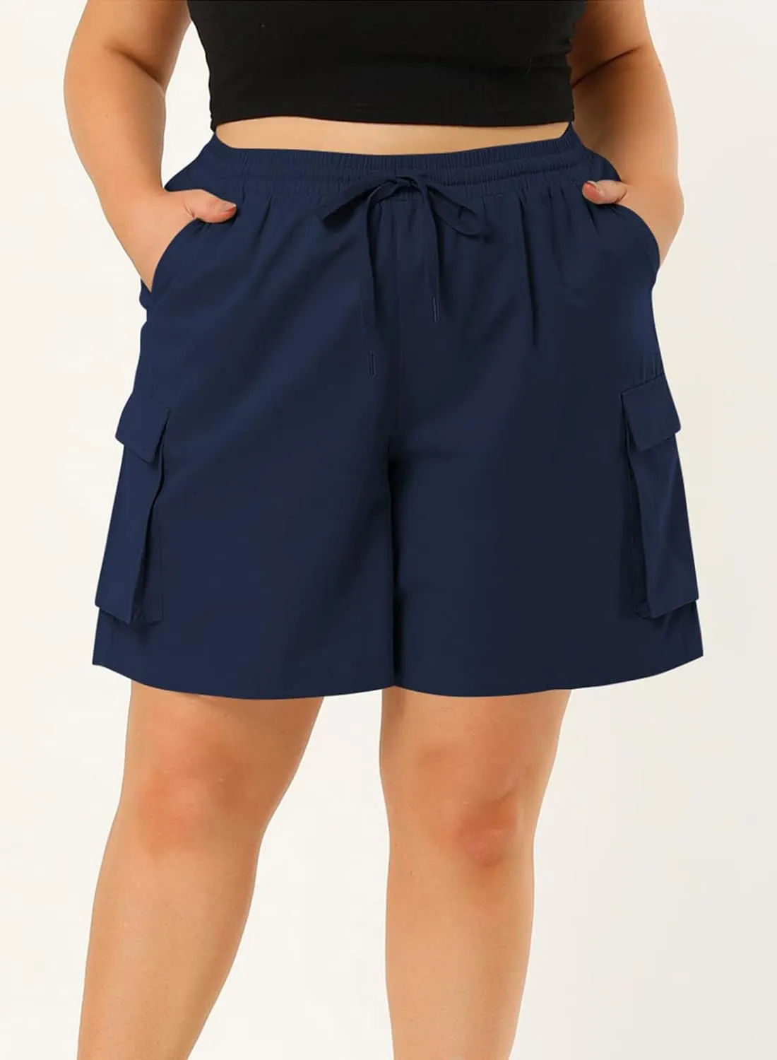 Eytino Womens Plus Size Hiking Cargo Shorts Lightweight Active Athletic Shorts Running Summer Shorts with Pockets(1X-5X)
