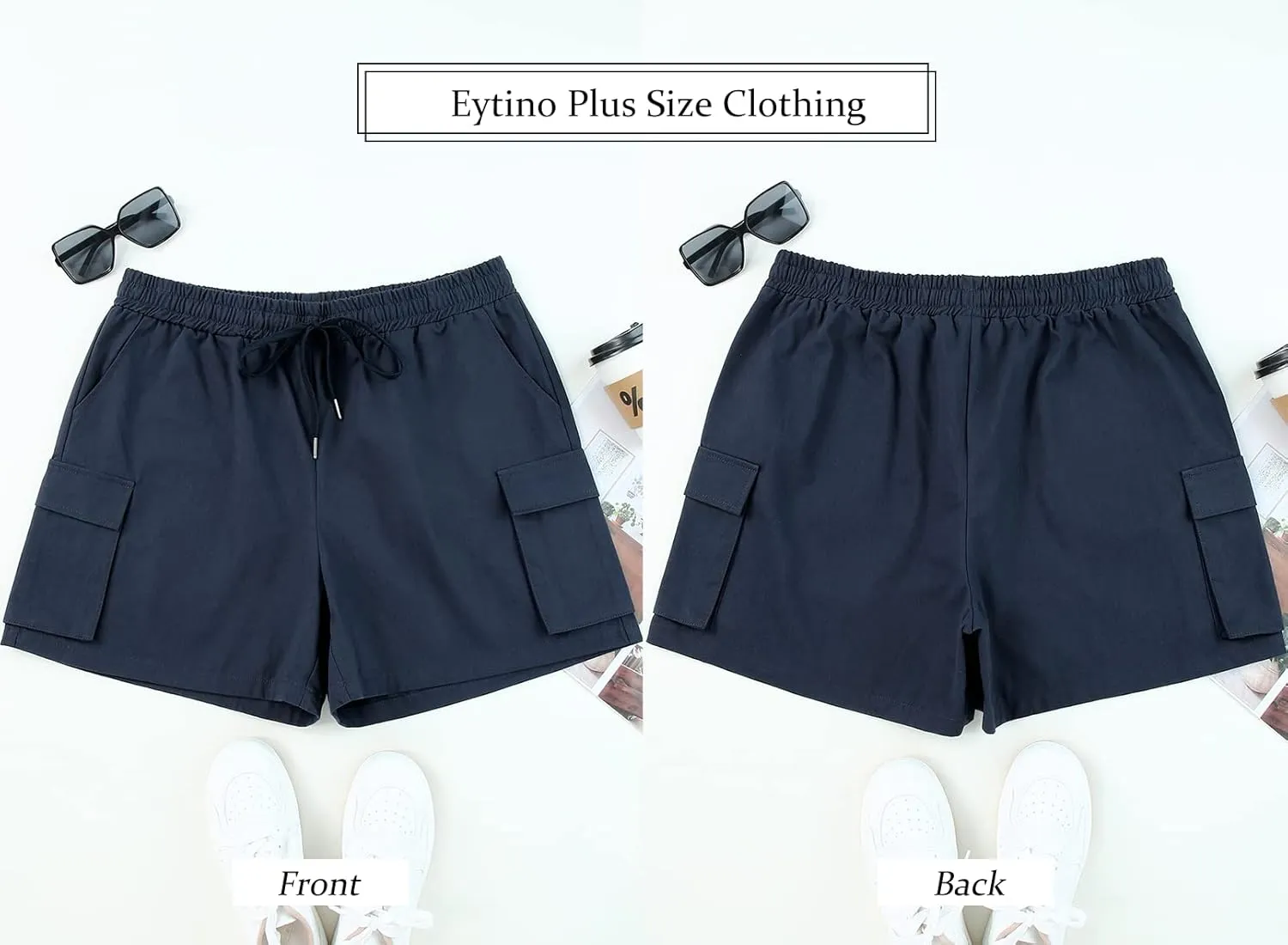 Eytino Womens Plus Size Hiking Cargo Shorts Lightweight Active Athletic Shorts Running Summer Shorts with Pockets(1X-5X)