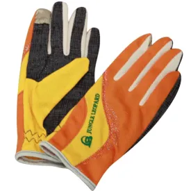 JUNGLE LEOPARD Outdoor Sports Mountaineering Full Finger Gloves Mesh Touch Screen Anti-Skid Gloves, Size: M(Orange Yellow)