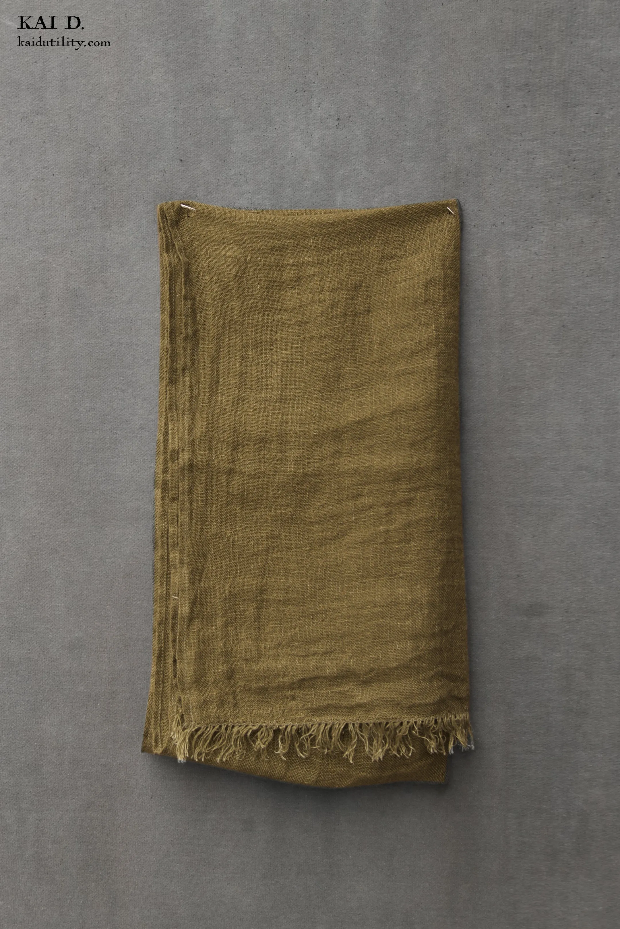 Linen Scarf - Olive Green