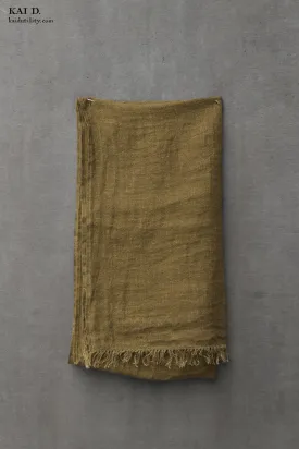 Linen Scarf - Olive Green