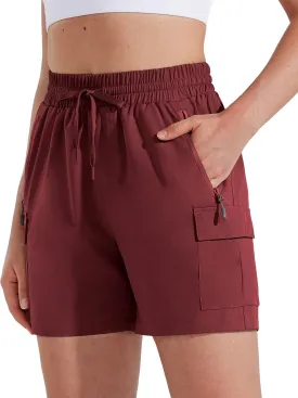 MASKERT Women's Hiking Cargo Shorts 5" 7" 9" Quick Dry Athletic Golf Shorts Lightweight Running Summer Casual Shorts