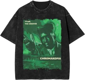Mens and Womens Vintage Oversized Drop Shoulder Hawaiian Short Sleeve T-Shirt