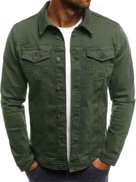 Men's Casual Classic Denim Jacket Slim Fit Fashion Jean Coat