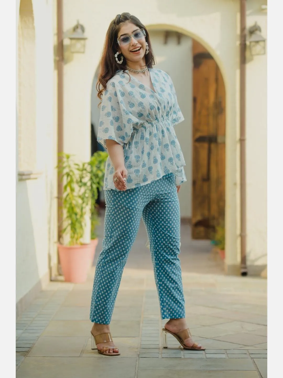 Mesh White High Low Pure cotton Loungewear