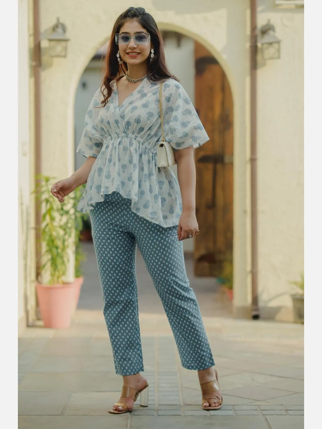 Mesh White High Low Pure cotton Loungewear