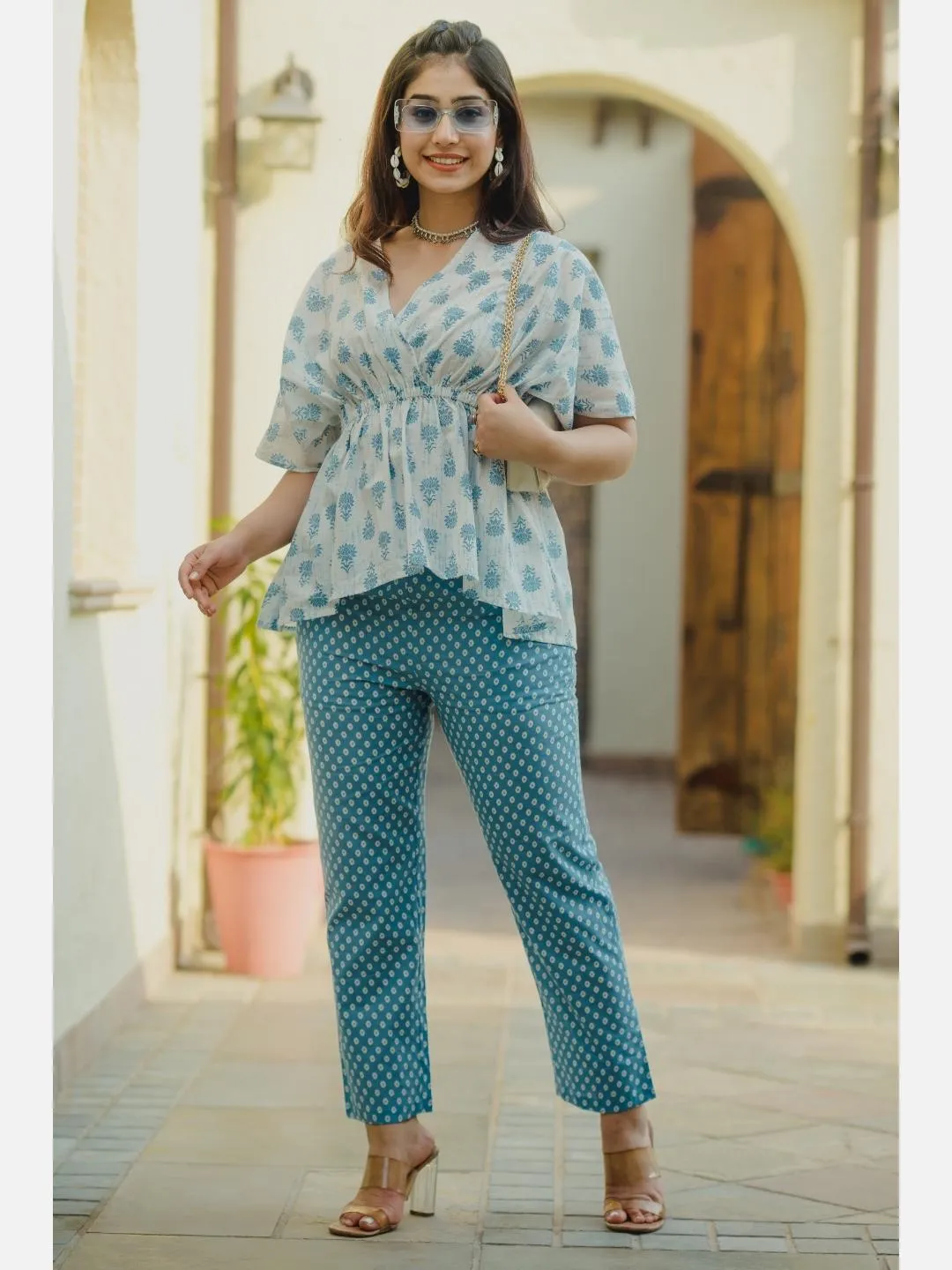 Mesh White High Low Pure cotton Loungewear