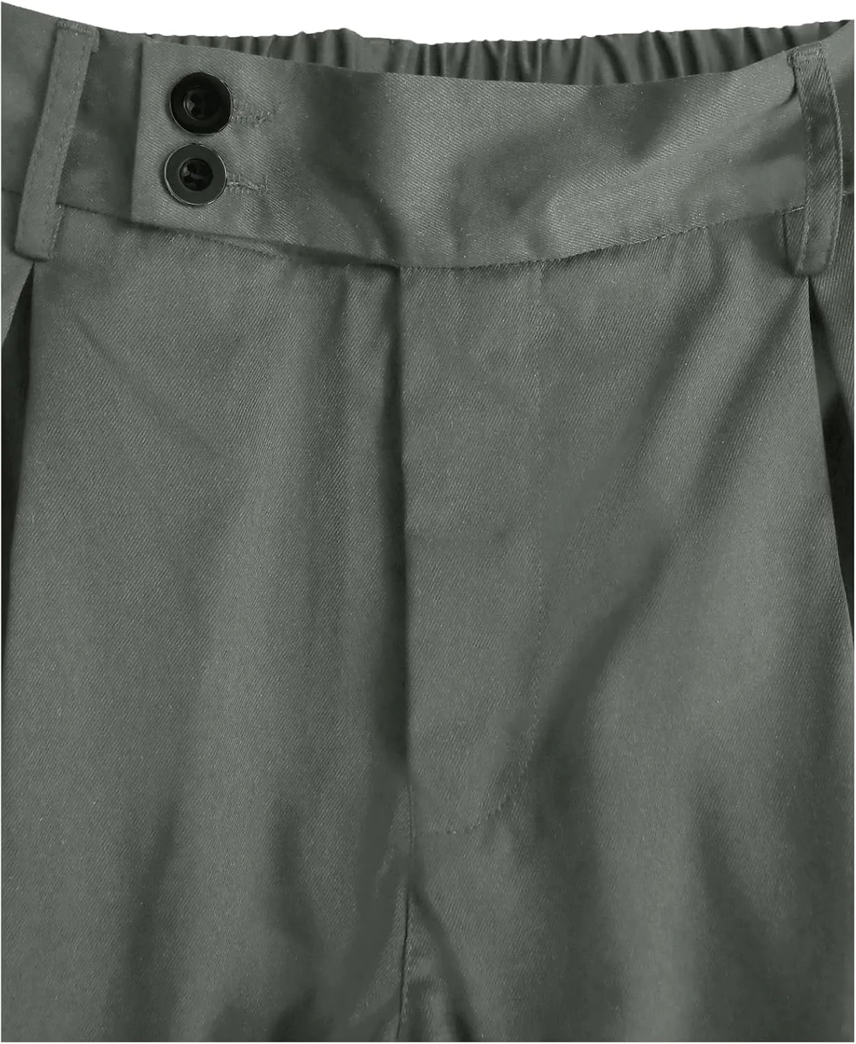 Milumia Men's Pleat Front Wide Leg Long Pants Button Loose Casual Pants