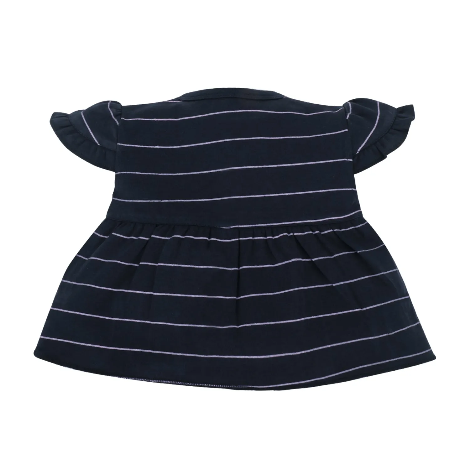 My Milestones T-Shirt Half Sleeve Girls Pink Butterfly / Navy Blue Stripes- 2Pc Pack