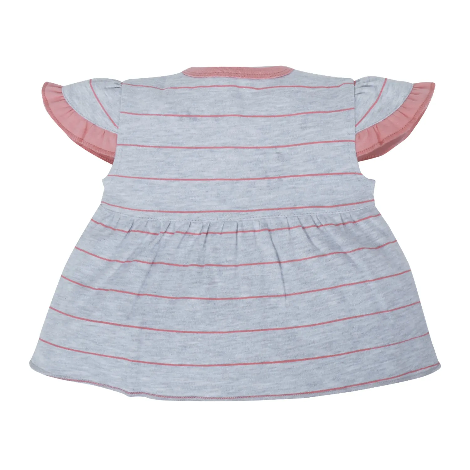 My Milestones T-shirt Half Sleeve Girls White / Grey Stripes-2Pc Pack