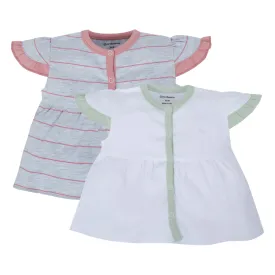 My Milestones T-shirt Half Sleeve Girls White / Grey Stripes-2Pc Pack