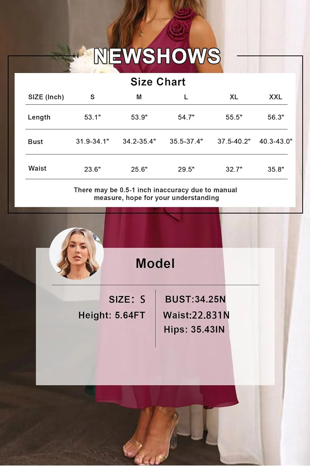 Newshows Womens 2025 Summer Wedding Guest Bridesmaid V Neck Sleeveless Long Formal Evening Party Maxi Dress