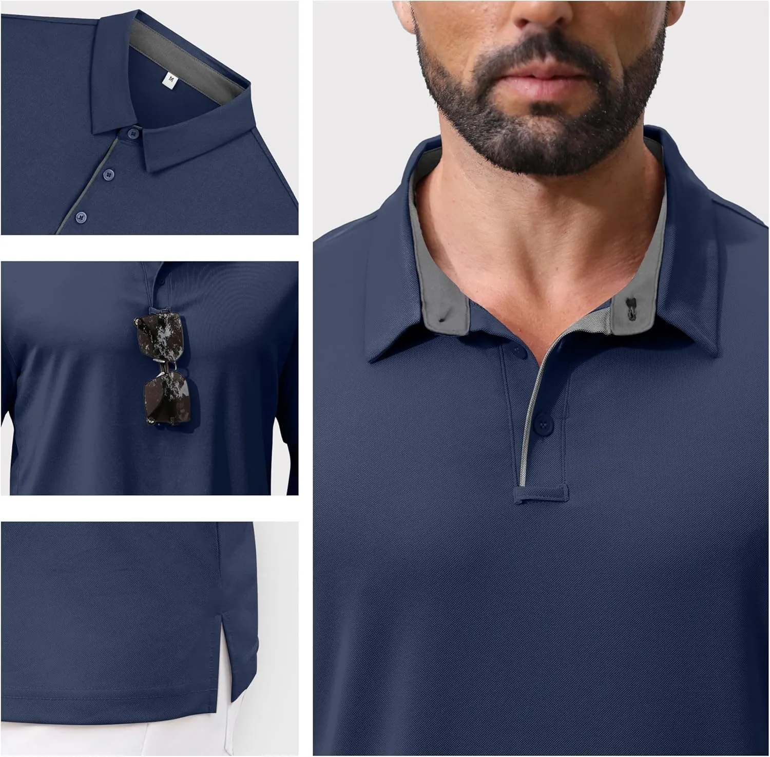 NIASHOT Mens Polo Shirt Short Sleeve Golf Sports Casual Tee