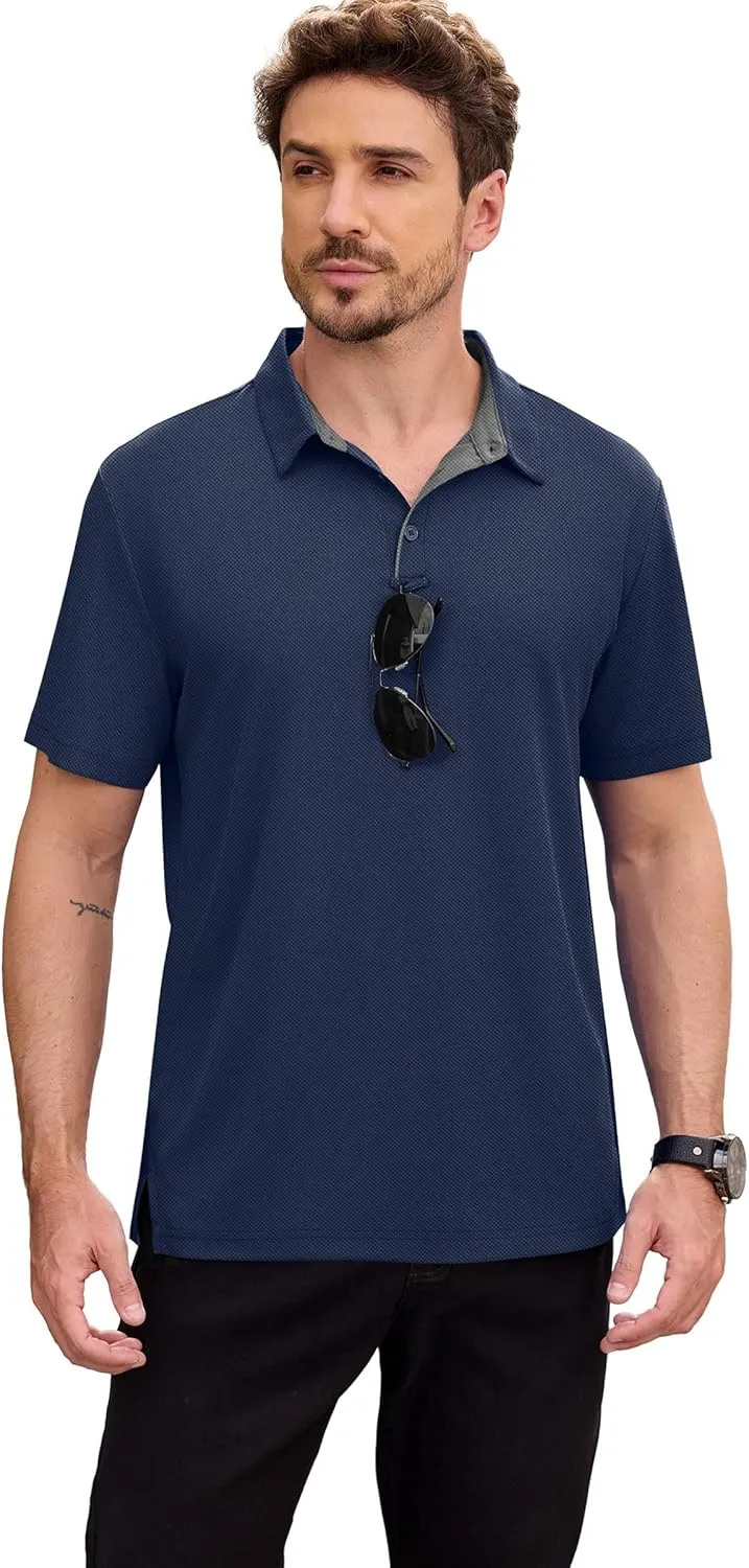 NIASHOT Mens Polo Shirt Short Sleeve Golf Sports Casual Tee