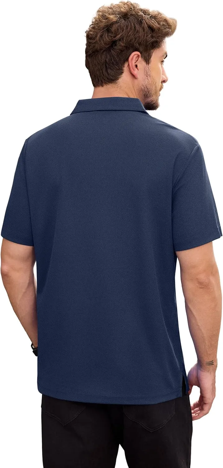NIASHOT Mens Polo Shirt Short Sleeve Golf Sports Casual Tee