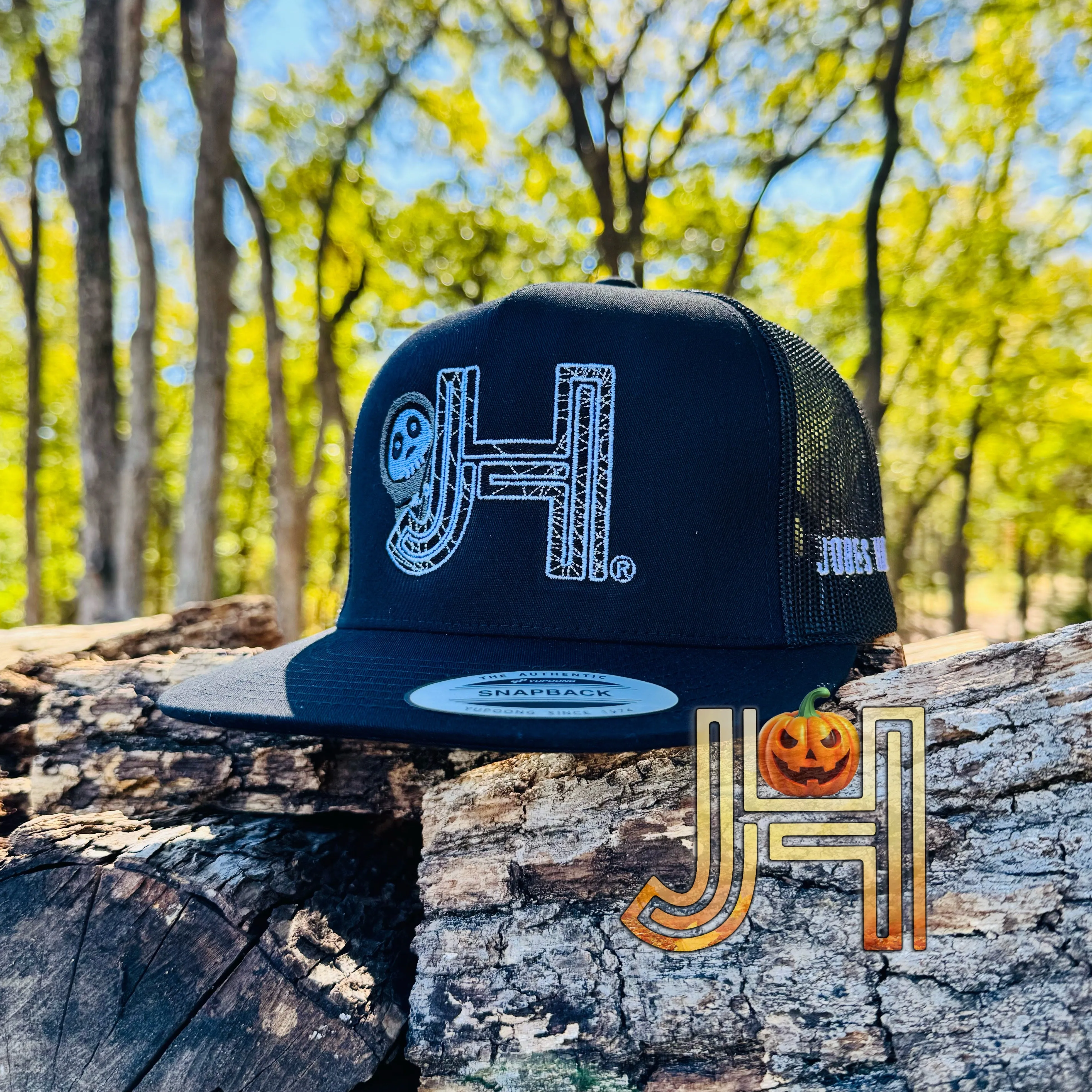 October Collection Jobes Hats Trucker cap - All Black Halloween Ghost