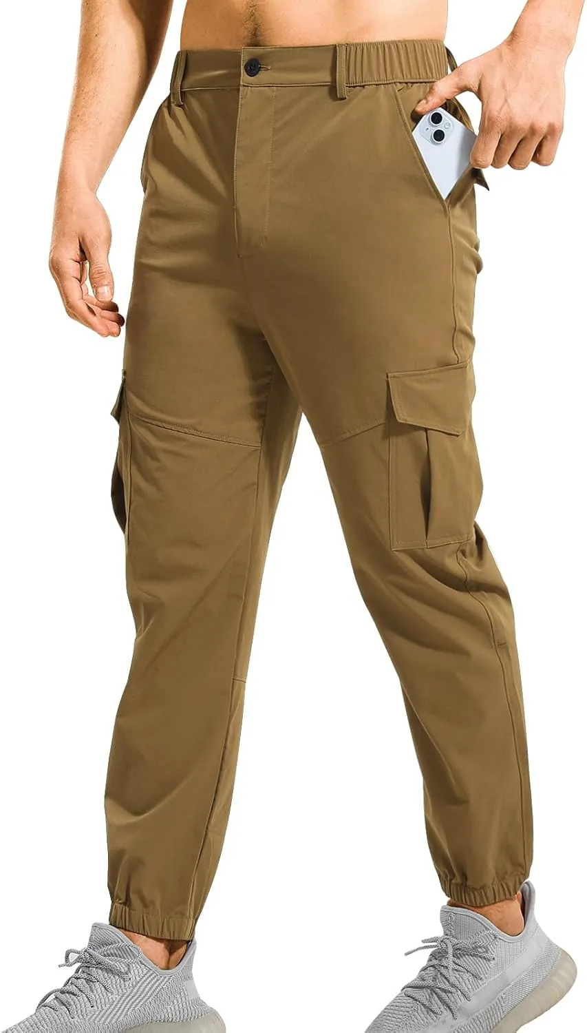 Surenow Men's Lightweight Hiking Pants Slim Fit Stretch Joggers Golf Cargo Work Pants for Men Quick Dry Travel Outdoor Pants
