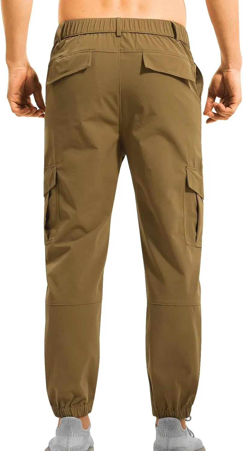 Surenow Men's Lightweight Hiking Pants Slim Fit Stretch Joggers Golf Cargo Work Pants for Men Quick Dry Travel Outdoor Pants