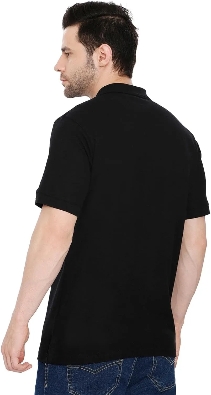 Turtle Bay New York Men's Short Sleeve Pique Polo Shirt in Cotton Blend with Front Pocket