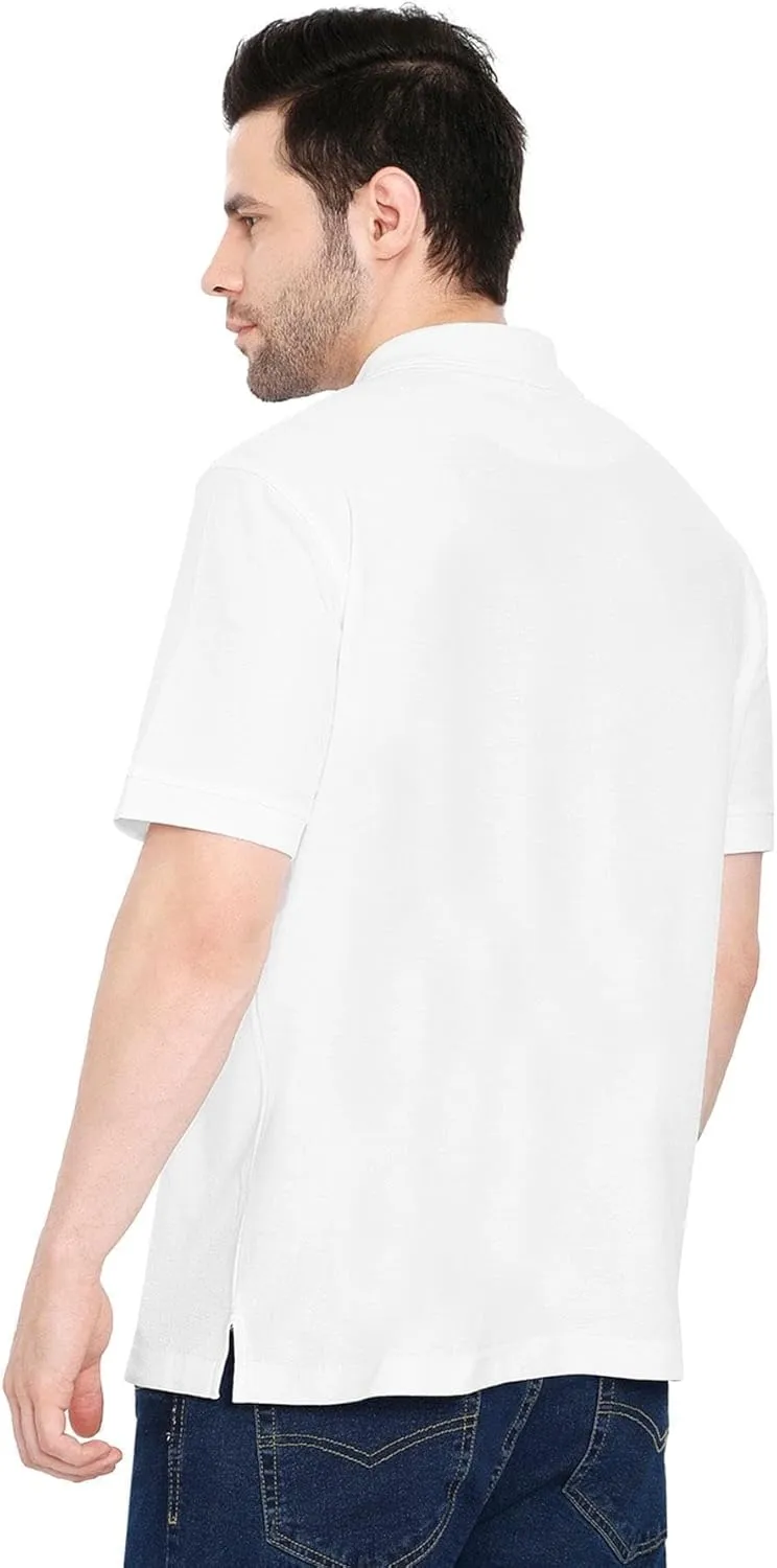Turtle Bay New York Men's Short Sleeve Pique Polo Shirt in Cotton Blend with Front Pocket