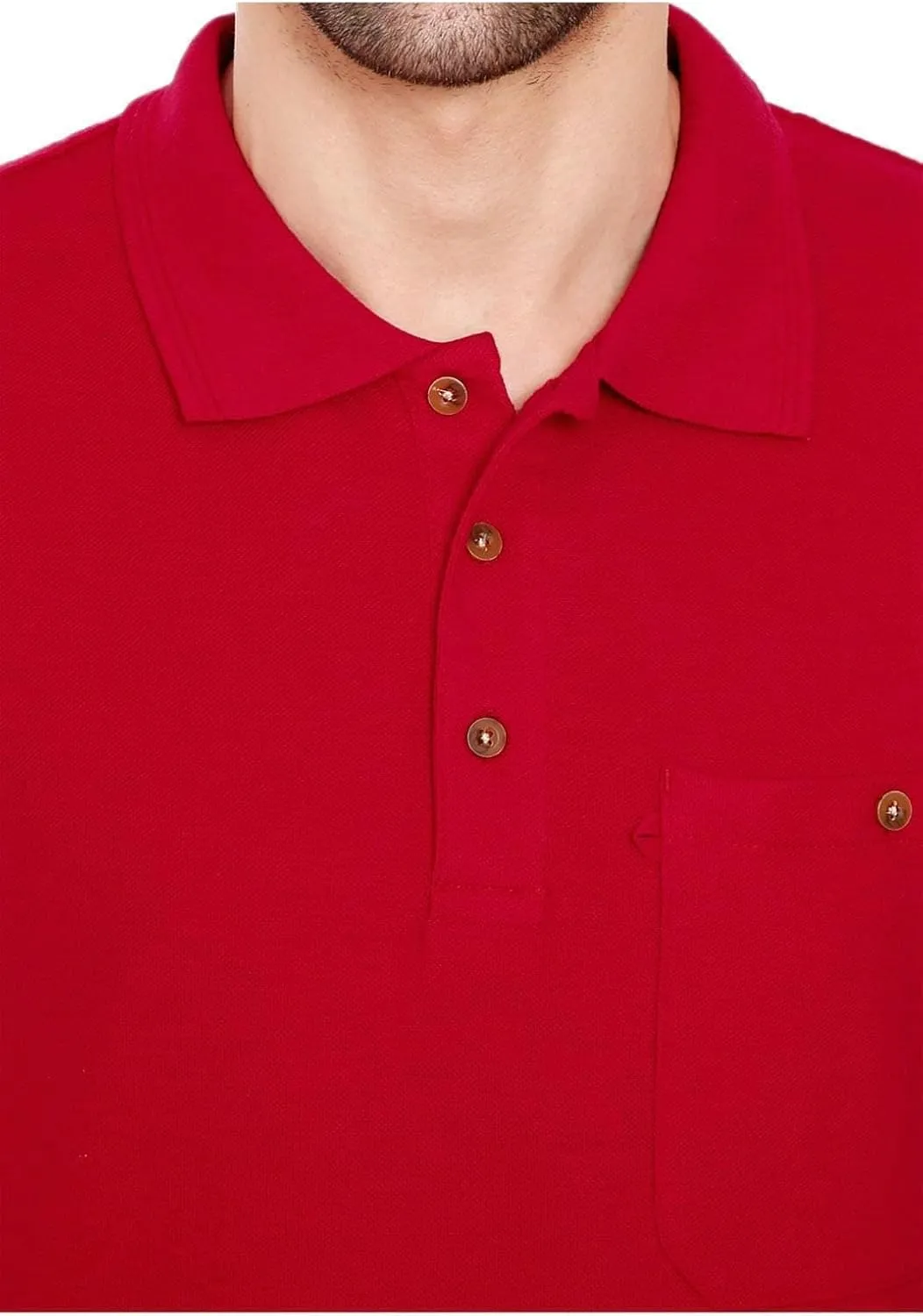 Turtle Bay New York Men's Short Sleeve Pique Polo Shirt in Cotton Blend with Front Pocket