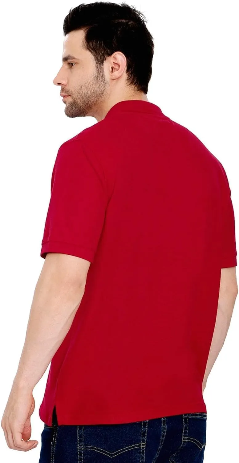 Turtle Bay New York Men's Short Sleeve Pique Polo Shirt in Cotton Blend with Front Pocket