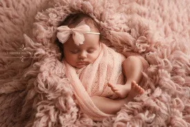 Whisper Knit Newborn Baby Wrap in Peach