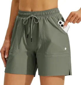 Willit Women's 5" Hiking Shorts Golf Athletic Outdoor Shorts Quick Dry Workout Summer Water Shorts with Pockets