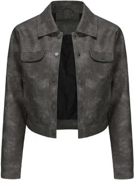 Womens Faux Leather Jacket, Casual Fashion Quilted Zip Up Coat Motorcycle Short Biker Jackets Classic Y2k Crop Coats