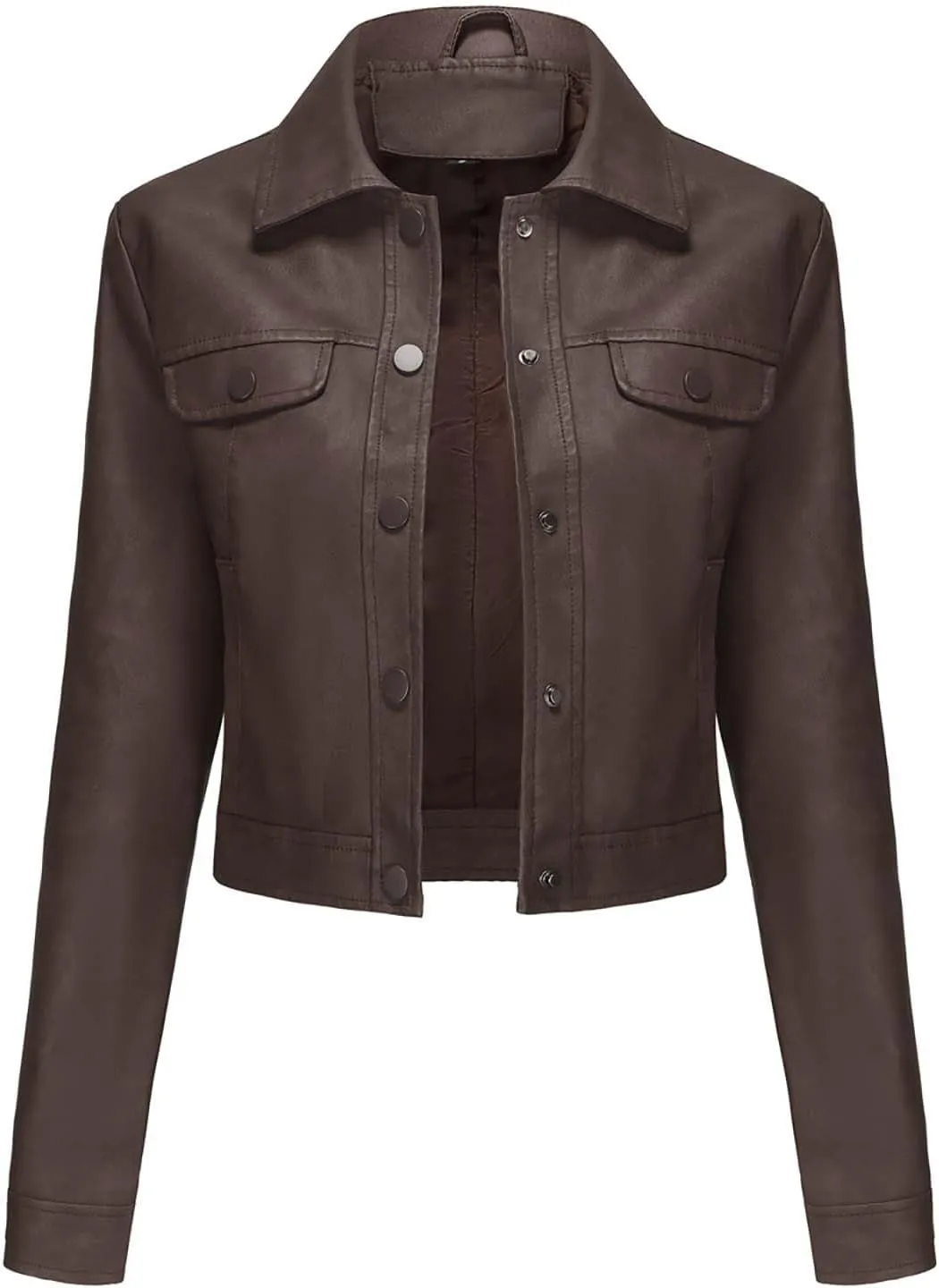 Womens Faux Leather Jacket, Casual Fashion Quilted Zip Up Coat Motorcycle Short Biker Jackets Classic Y2k Crop Coats