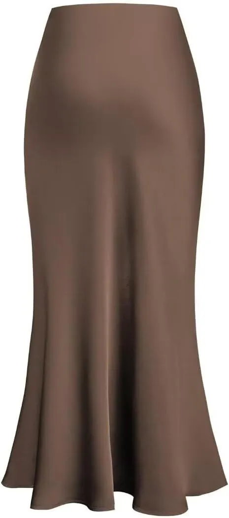 Womens Skirt High Waisted Skirts Satin Skirt Midi Silk Skirts for Women Skirts for Women Trendy