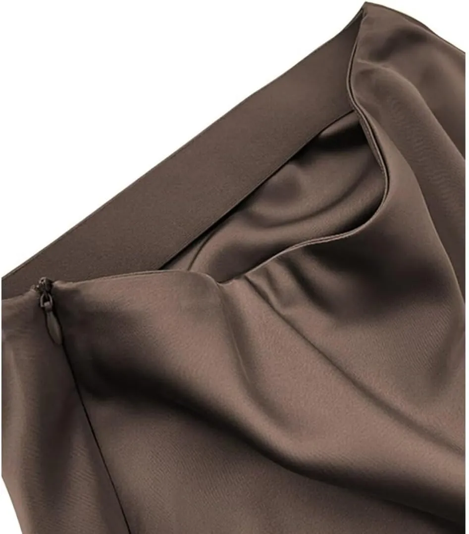 Womens Skirt High Waisted Skirts Satin Skirt Midi Silk Skirts for Women Skirts for Women Trendy